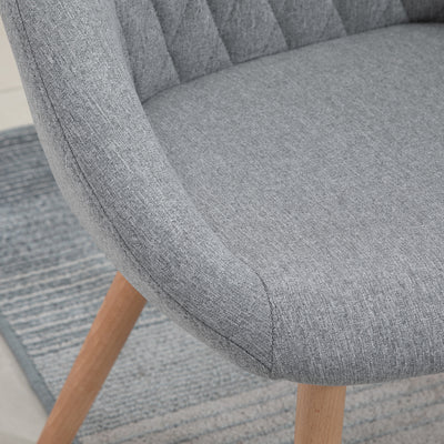 Lot de 2 Chaises de Salle à Manger Design scandinave - Pieds effilés Bois hêtre - Assise Dossier accoudoirs