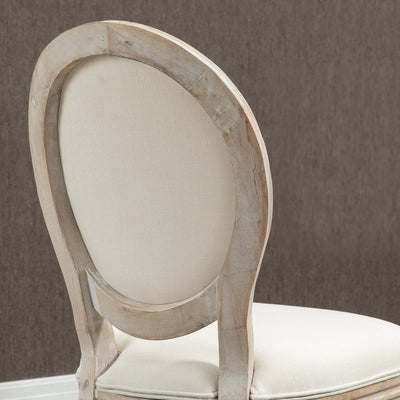 Lot de 4 chaises de Salle à Manger - Chaise de Salon médaillon Style Louis XVI - Bois Massif sculpté, patiné