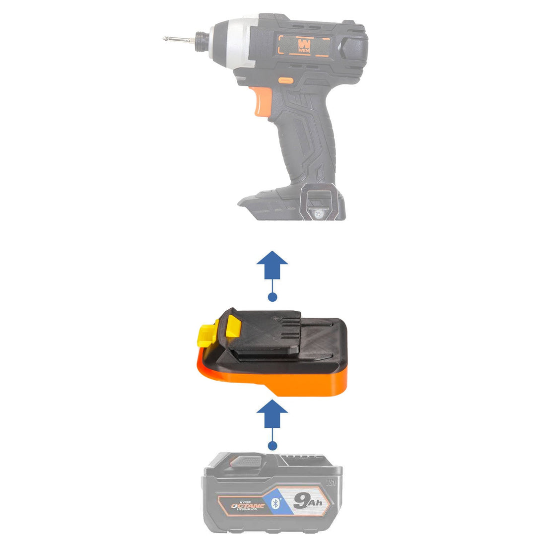 RIDGID 18V to WEN 20V Battery Adapter Power Tools Adapters