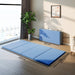 Tapis de gymnastique yoga pilates fitness pliable en 4 avec poignées revêtement synthétique 240 x 120 x 5 cm bleu clair Aosom
