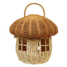 Rattan Mushroom Wicker Basket Cute Cartoon Tote
