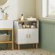 Meuble de salle de bain, meuble de rangement avec 2 portes, compartiment ouvert, étagère réglable, 60x29,5x76,5cm, blanc Aosom