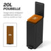 Poubelle de Cuisine 20L en Acier Inoxydable, Couvercle à Fermeture Douce, Compacte avec Seau Intérieur Amovible, Noir Aosom