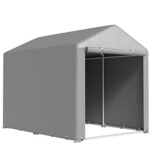 Abri de jardin tente de stockage imperméable abri moto porte enroulable fermeture éclair, 160 x 218 x 172 cm, gris clair