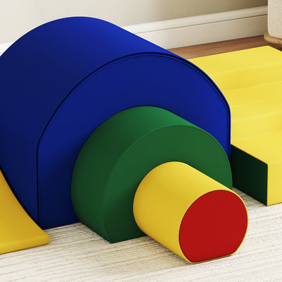 Parcours motricité enfants jouets d'escalade modulable 5 briques géantes en mousse 181 x 39 x 44 cm multicolore