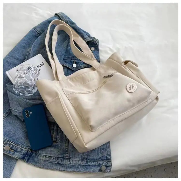 Womens Canvas Tote Bag Large Casual Shoulder Bag OBA