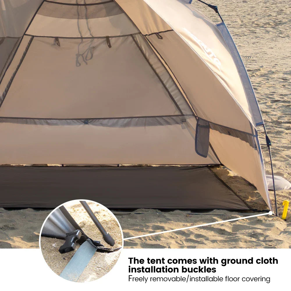 Sonuto Outdoor 3-4P One-Touch Camping Tent Quick Automatic Opening Beach Fishing Tent Family Travel Picnic Park Anti-UV Shade LPO