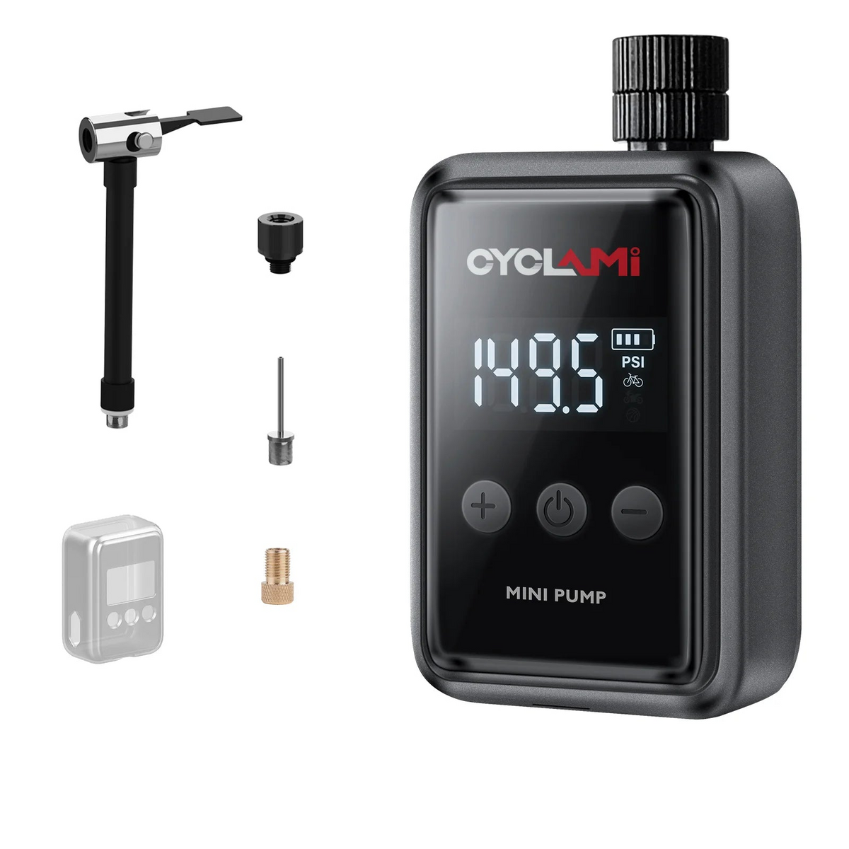 150PSI Mini Electric Bike Air Pump Portable Rechargeable Tire Inflator Black LPO