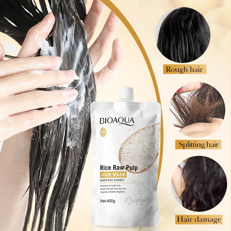 1Magical Keratin Hair Mask 5 Seconds Repair Damaged Frizzy Hair Soft Smooth Shiny Rice Moisturizing Hair Care