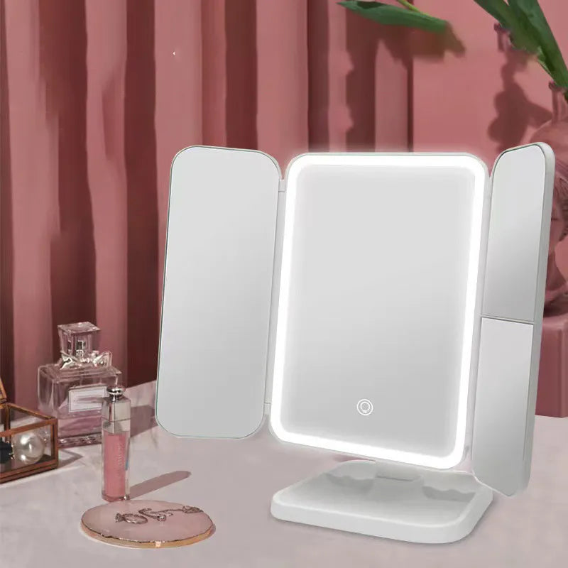 Trifold LED Makeup Mirror - Smart Complementary Beauty Lights CAN