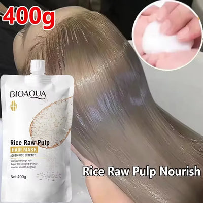 1Magical Keratin Hair Mask 5 Seconds Repair Damaged Frizzy Hair Soft Smooth Shiny Rice Moisturizing Hair Care
