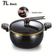 7L Micro-Pressure Non-Stick Stew Pot Large Capacity Cookware Black LPO