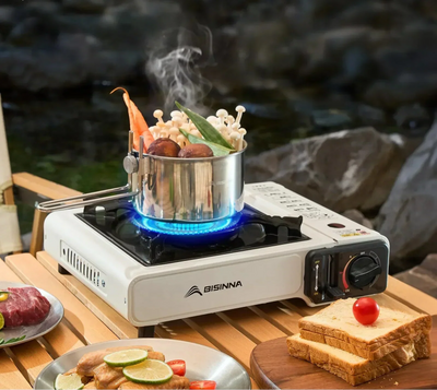 Camping Stove Cassette with 3-Layer Safety White