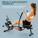 Rameur hydraulique à 12 niveaux avec écran LCD, pour l'entraînement cardio à domicile, charge max. 130 kg, noir Aosom