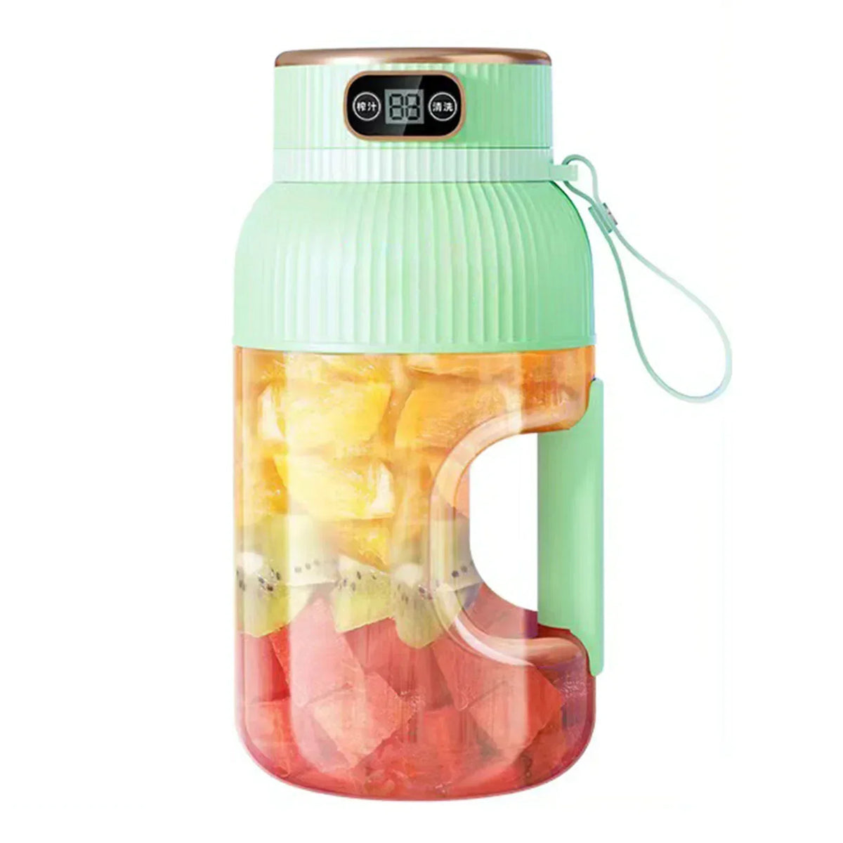 Electric Fruit Juicer Cup 1200ml Wireless Smoothie Blender Green LPO
