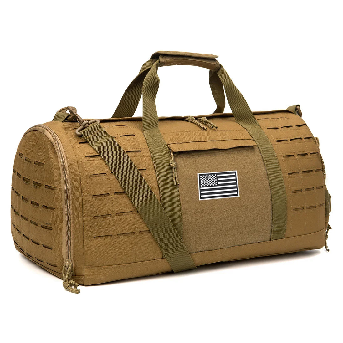 40L Tactical Sport Gym Duffle Bag Travel Training Bag Khaki OBA