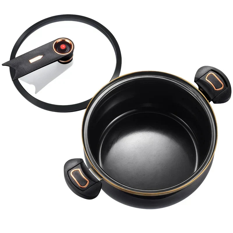 7L Micro-Pressure Non-Stick Stew Pot Large Capacity Cookware Black LPO