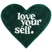 Heartfelt Green Fluffy Rug