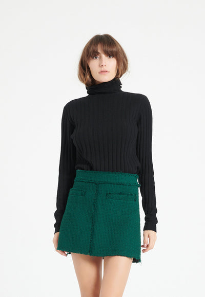 Pull col roulé femme en cachemire noir - LILLY 15