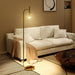 Lampadaire sur pied salon lampe sur pied avec abat-jour en verre texturé interrupteur à pied 29 x 25 x 152 cm métal or Aosom