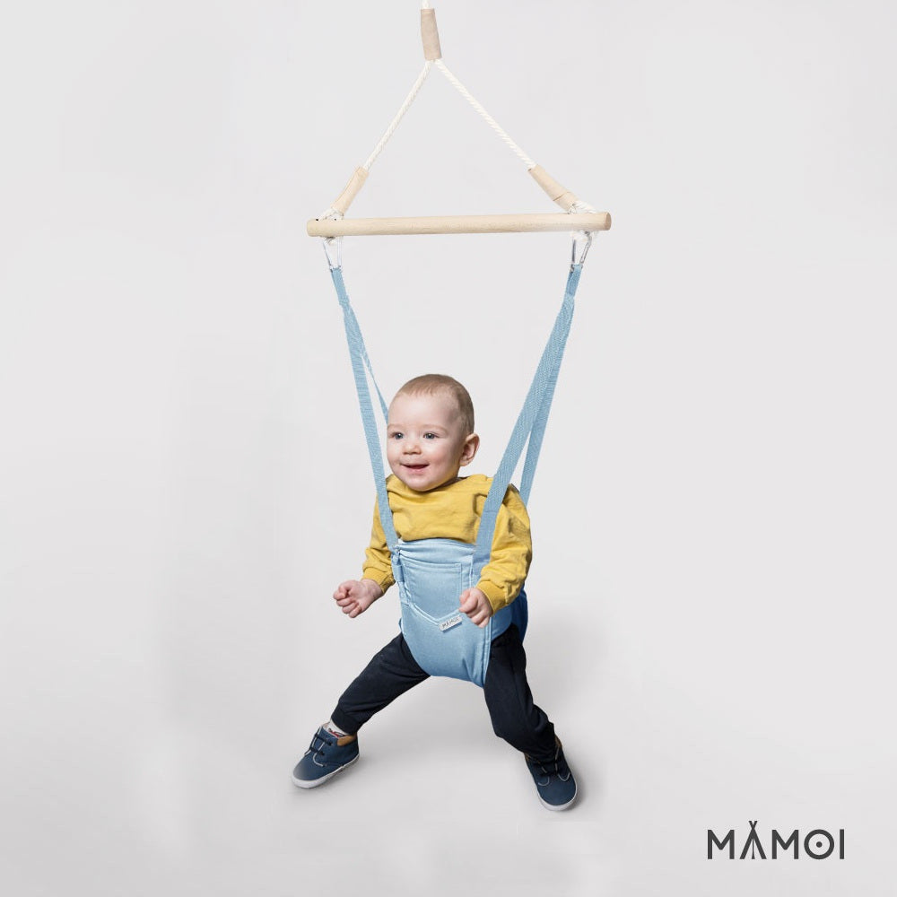 MAMOI® Baby bouncer Blue, Swing seat, Indoor rocking bouncy chair, Toddler jolly jumper rocker, Door frame swings, Jumpers and bouncers for babies from 6 months