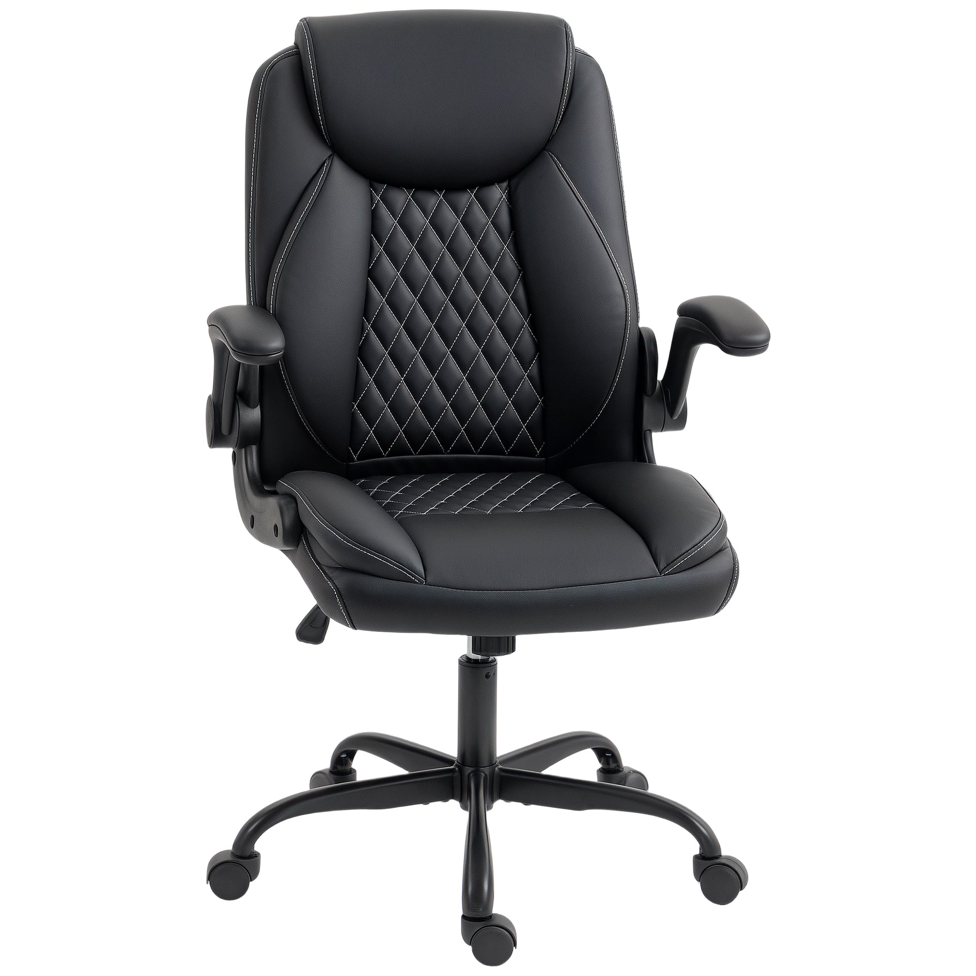 Fauteuil de bureau, chaise bureau ergonomique avec accoudoirs relevables, hauteur réglable, fonction de bascule, noir