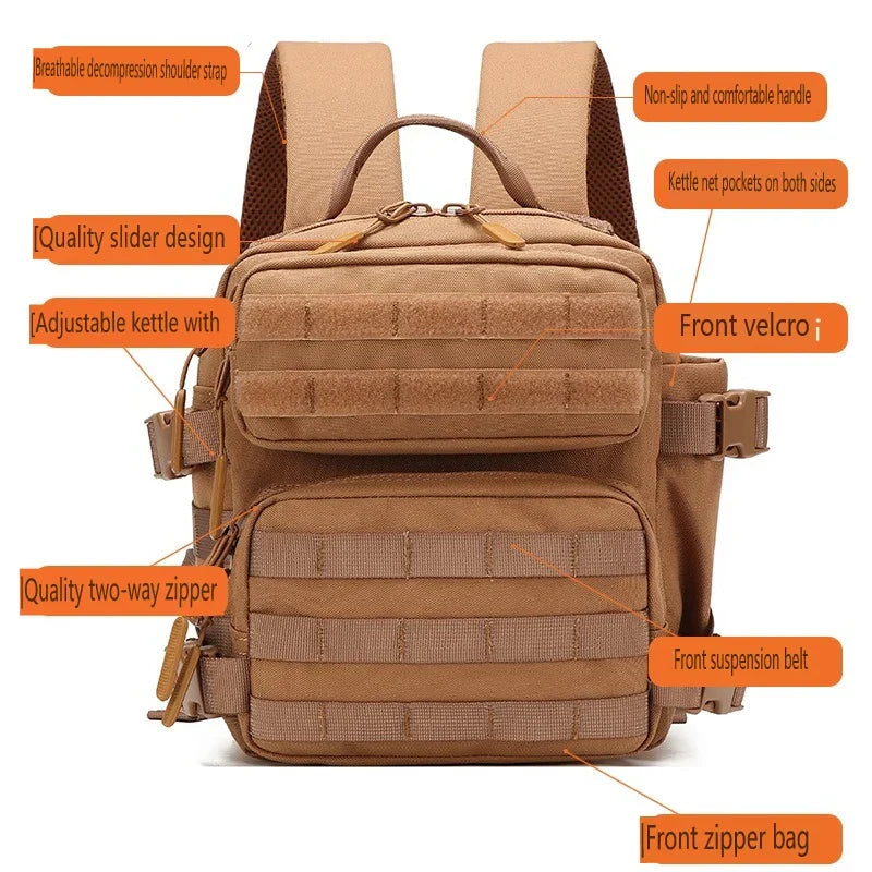 9L Tactical Sport Backpack Bug Out Bag Khaki OBA