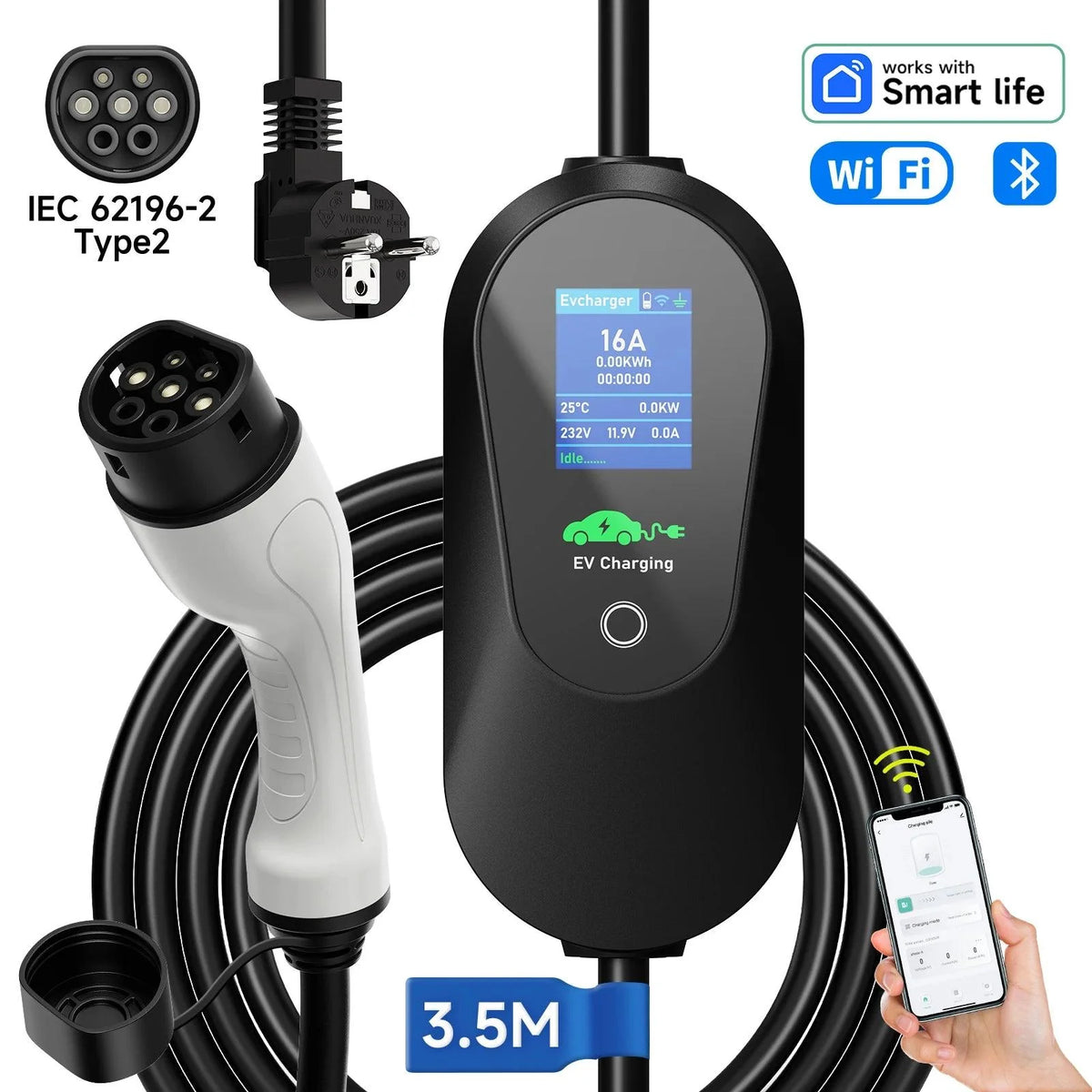 Portable EV Charger 3.6KW WiFi