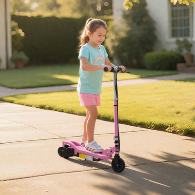 Trottinette électrique pliante pour enfant de 7+ans, 120W Vitesse max 12km/h, 75x36x82-93 cm rose