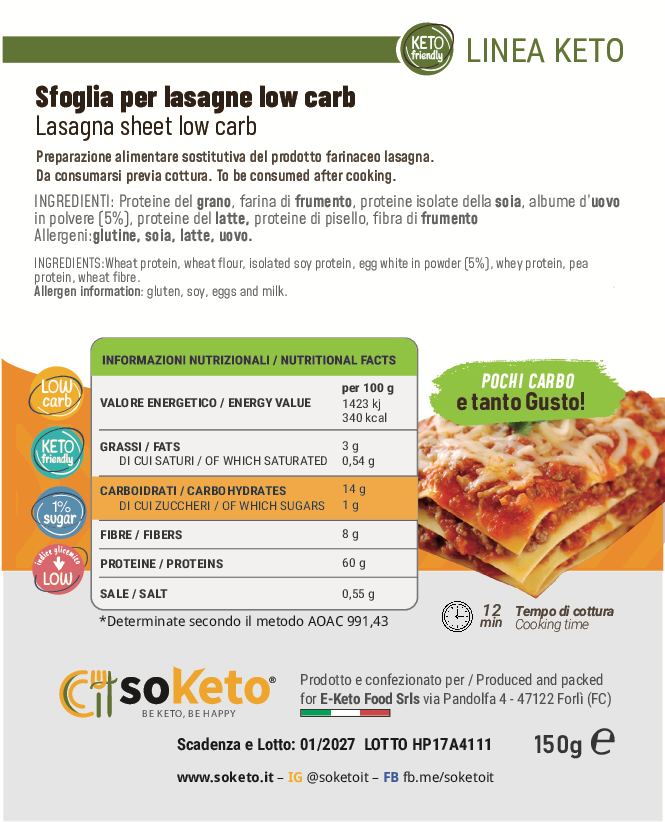 Pasta Keto in sfoglie per Lasagne Keto Low Carb