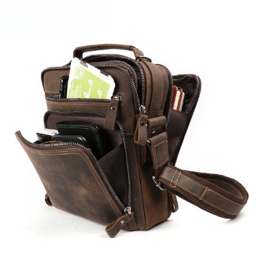 Vintage Genuine Leather Men's Small Shoulder Bag OBA