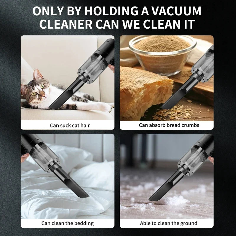 Handheld car vacuum cleaner, 15000pa portable cordless, dual use of blowing and suctionmulti-nozzles, for car, home, pet, office