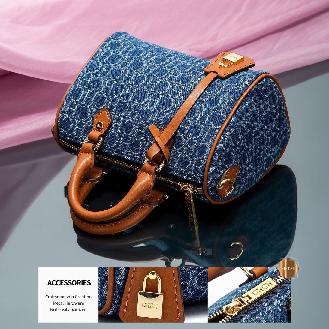 Women's Shoulder Bag PU Leather Saddle Design OBA