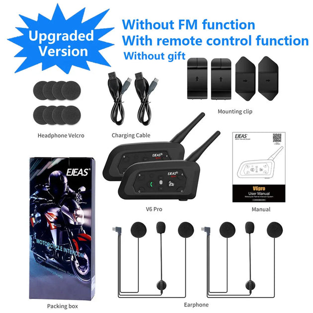 1200M Bluetooth Motorcycle Helmet Intercom Headset CAN
