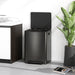 Poubelle de cuisine 2 compartiments de 2 x 30L, acier inoxydable, couvercle à fermeture douce, 47,7x37,5x66,8cm, noir Aosom