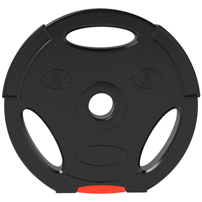 Disques de poids, plaques de poids 2 x 5 kg et 2 x 2,5 kg, à trois poignées avec trous de Ø 25 mm, noir