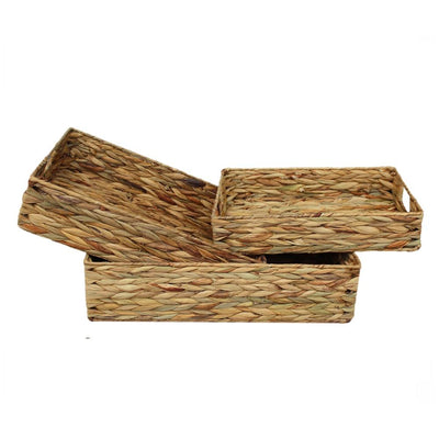 Shallow Rectangular Water Hyacinth Storage Basket