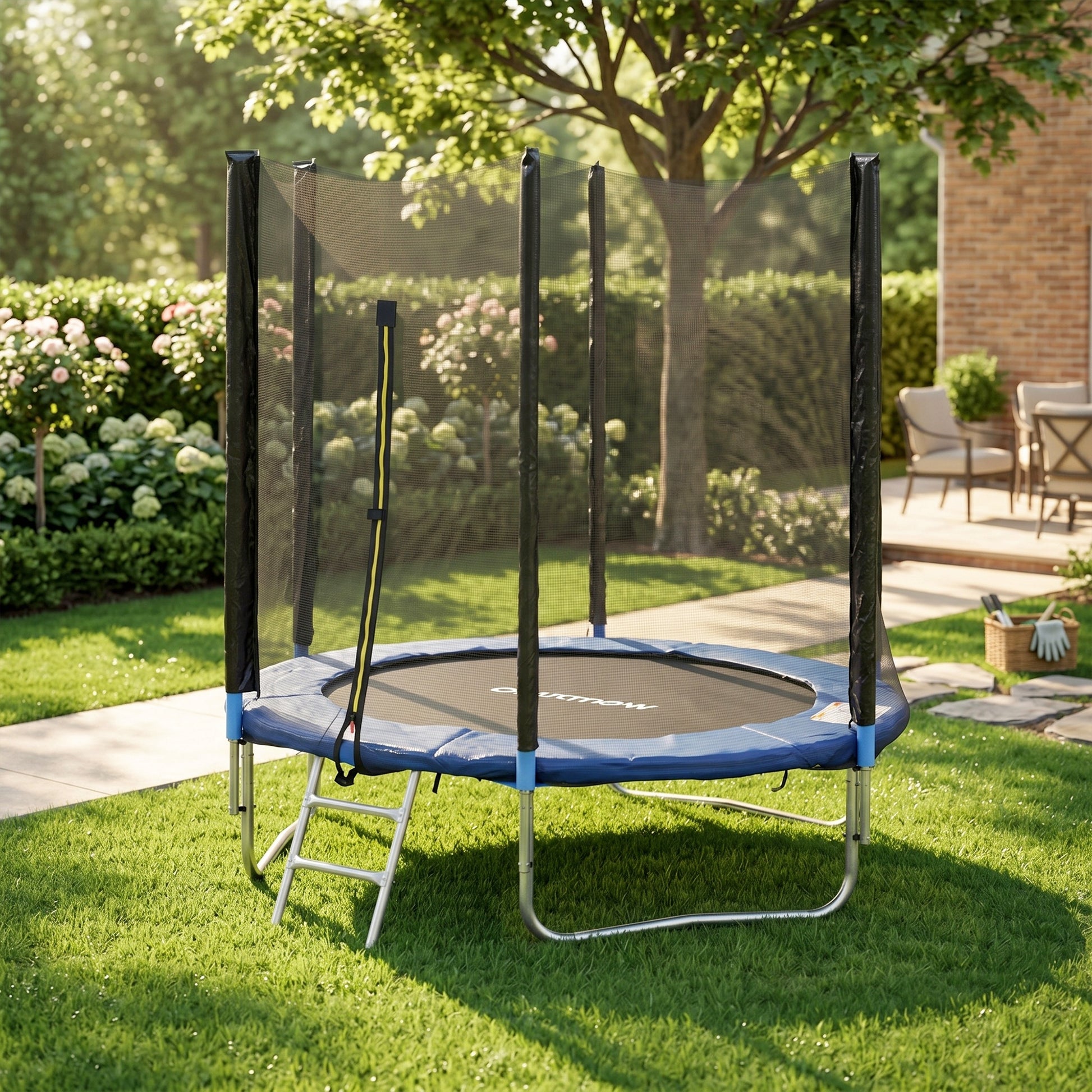 Trampoline d'extérieur avec filet de sécurité Ø180 cm pour enfants et adultes