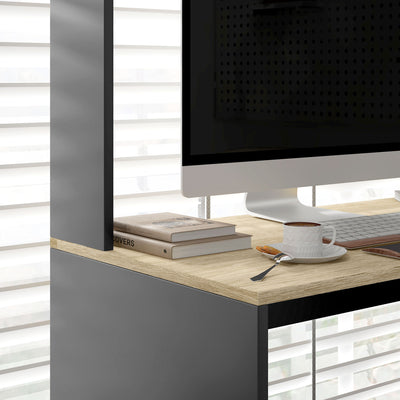 Bureau multi-rangements avec étagères, support pour unité centrale, grand bureau, 114L x 45l x 138H cm