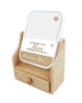Dual-Sided Vanity Mirror with Bamboo Drawer Base Pursonic