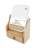 Dual-Sided Vanity Mirror with Bamboo Drawer Base Pursonic