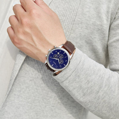 Trnda Men's Stainless Steel Watch, Dark Blue Dial | Trn-Ss43db