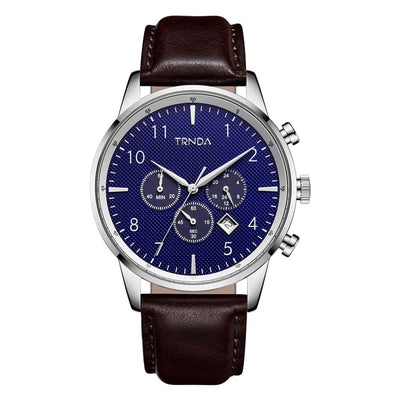 Trnda Men's Stainless Steel Watch, Dark Blue Dial | Trn-Ss43db