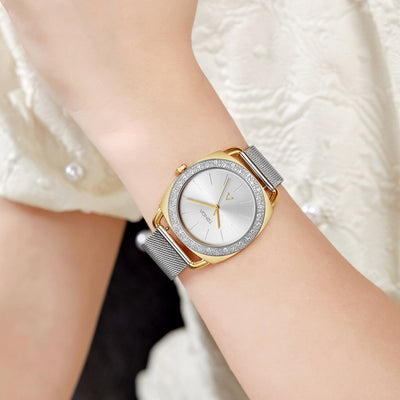 Trnda Women's Stainless Steel Gold Watch, Silver Dial | Trnda-W35.8
