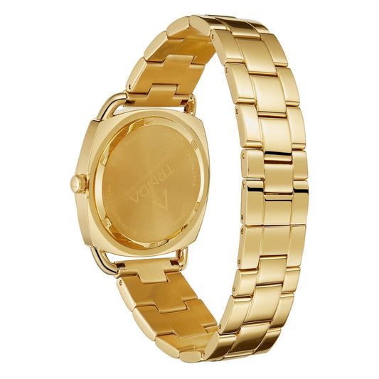 Trnda Women's Gold Stainless Steel Watch, Silver Dial | Trn-1234