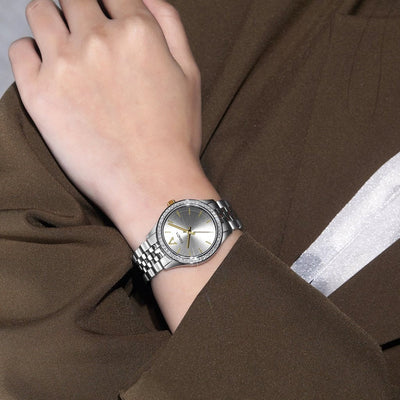 Trnda Women's Silver Stainless Steel Watch, Gray Dial | Trnda32mm