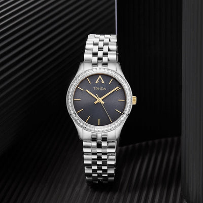 Trnda Women's Silver Stainless Steel Watch, Gray Dial | Trnda32mm