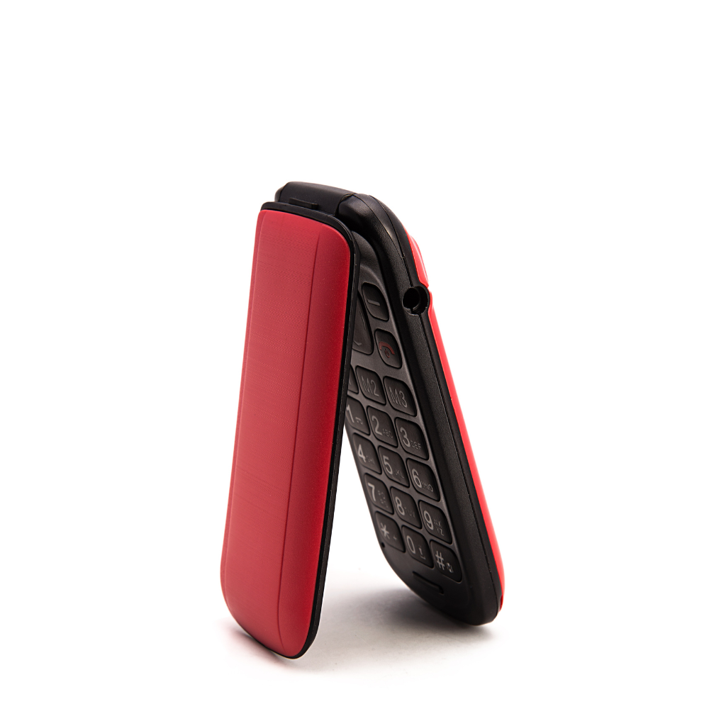 Used - TTfone TT140 Red Flip Folding Phone with USB Cable, EE Pay As You Go TTfone