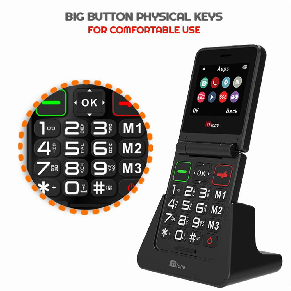 Used - TT660 Flip Mobile with Dock Charger, Vodafone SIM