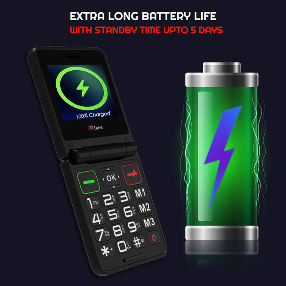 Used - TT660 Flip Mobile with Dock Charger, Vodafone SIM